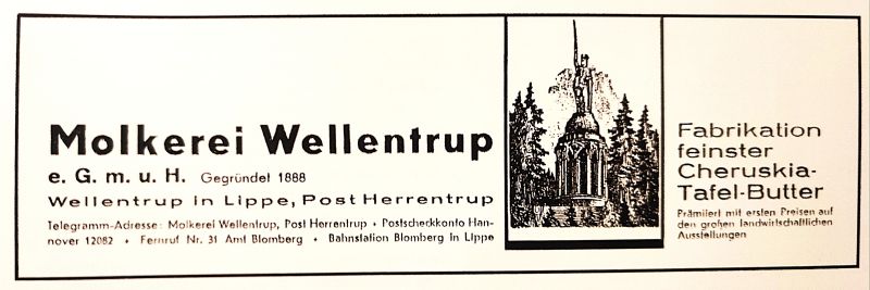 Datei:Wellentrup, Molkerei, Anzeige 1933.jpg