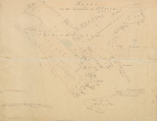 Landesarchiv Abteilung Ostwestfalen-Lippe D 73 / Allgemeine Kartensammlung, Nr. 4/5706 Flurkarte von den Gemeinheiten vor Silixen, Inselkarte (1859)