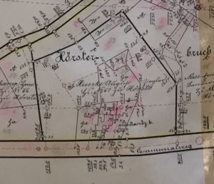 Grundkarte 1880 Gemarkung Hörste Nr. 97; darin Neuwohnerstätte A. Hunke Nr. 61.jpg